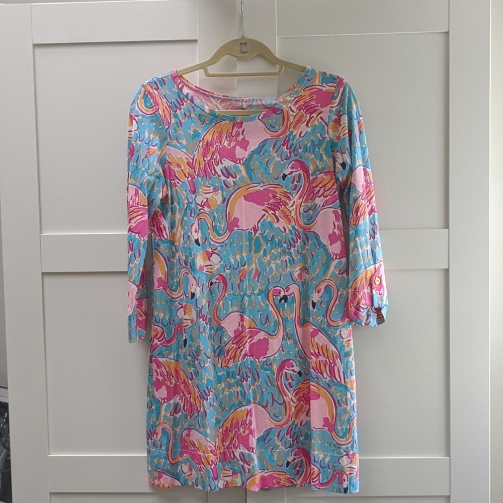 Lilly Pulitzer Linden Shirt Dress Peel n Eat Flamingo Pink